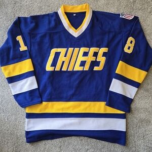 Slapshot Charleston Chiefs Hanson Brothers Hockey Jersey Size M